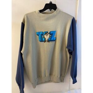 Looney tunes Tasmania Devil Taz Angel halo sweatshirt large 1996 color block‎